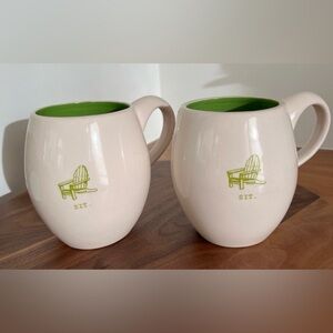 MAGENTA Set of 2  Muskoka Adirondack Chair Sit Coffee Tea Barrel Mugs Cabincore